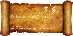 Kaluzsa Györgyi névjegykártya