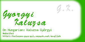 gyorgyi kaluzsa business card