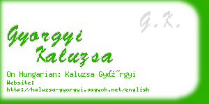 gyorgyi kaluzsa business card